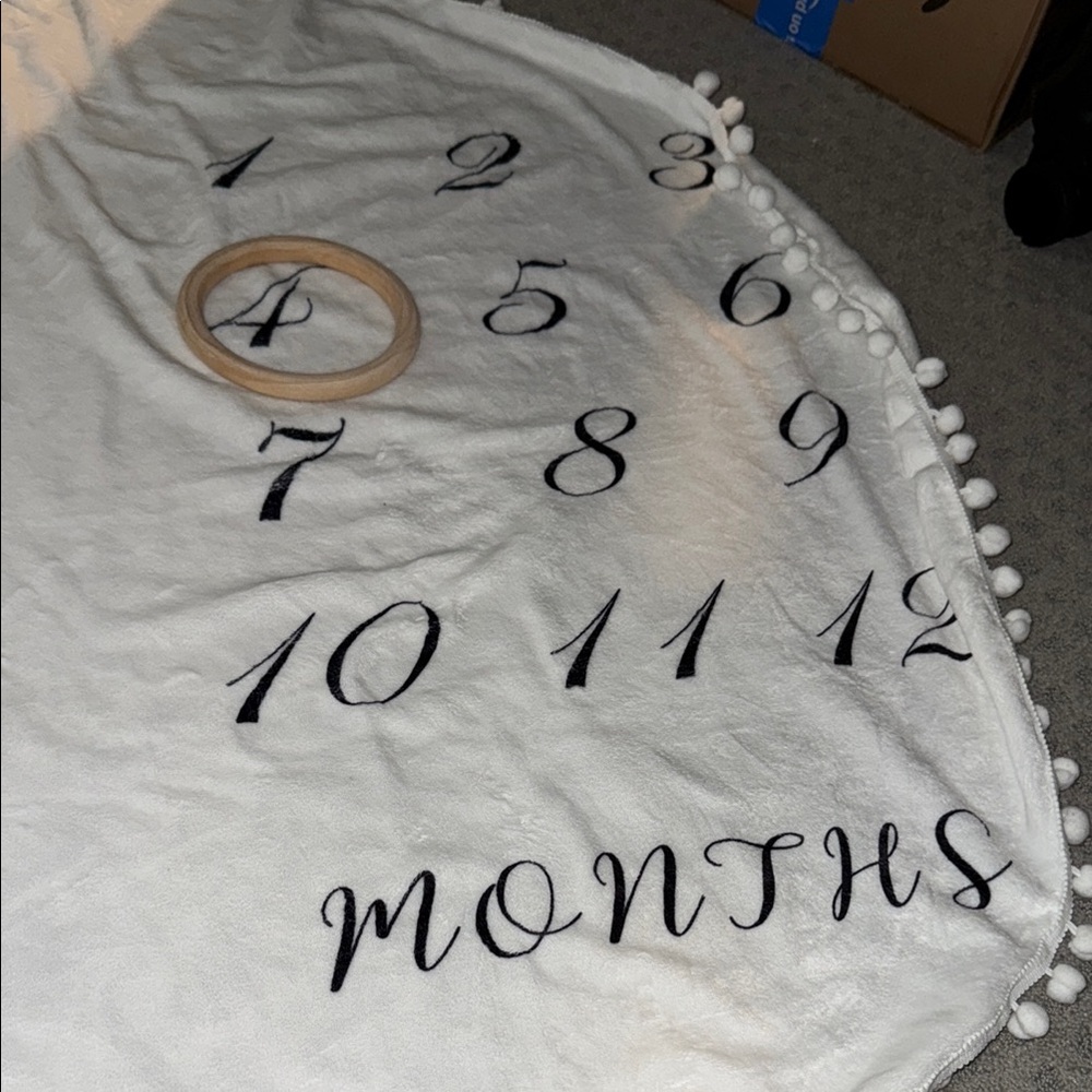 White Baby Milestone Blanket